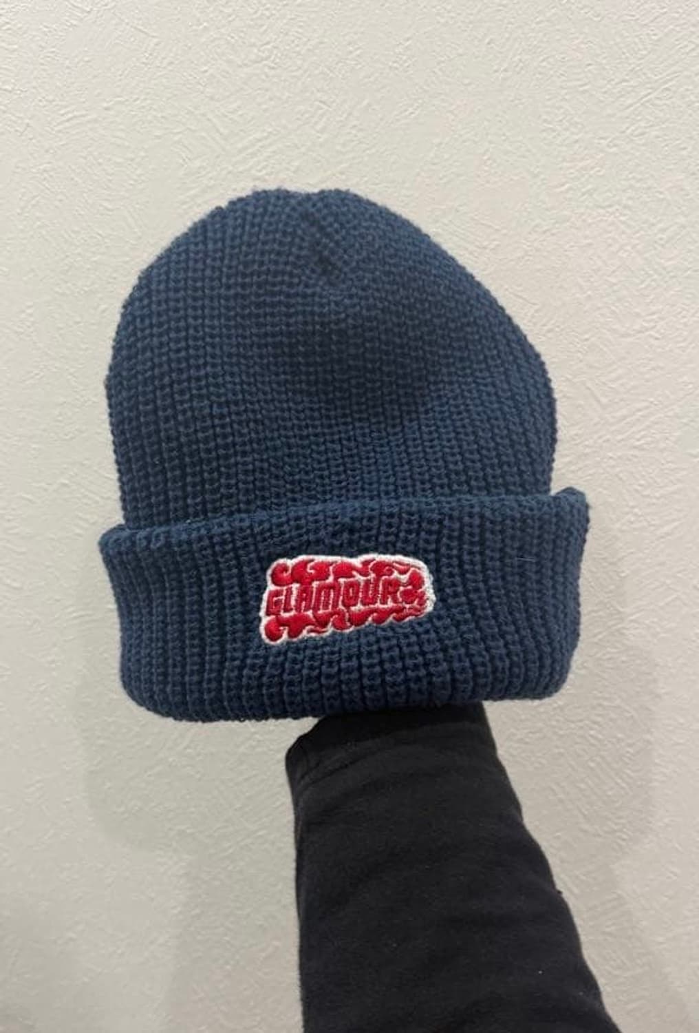 히스테릭 글래머 플레임 로고 니트 비니 네이비 상품이미지1