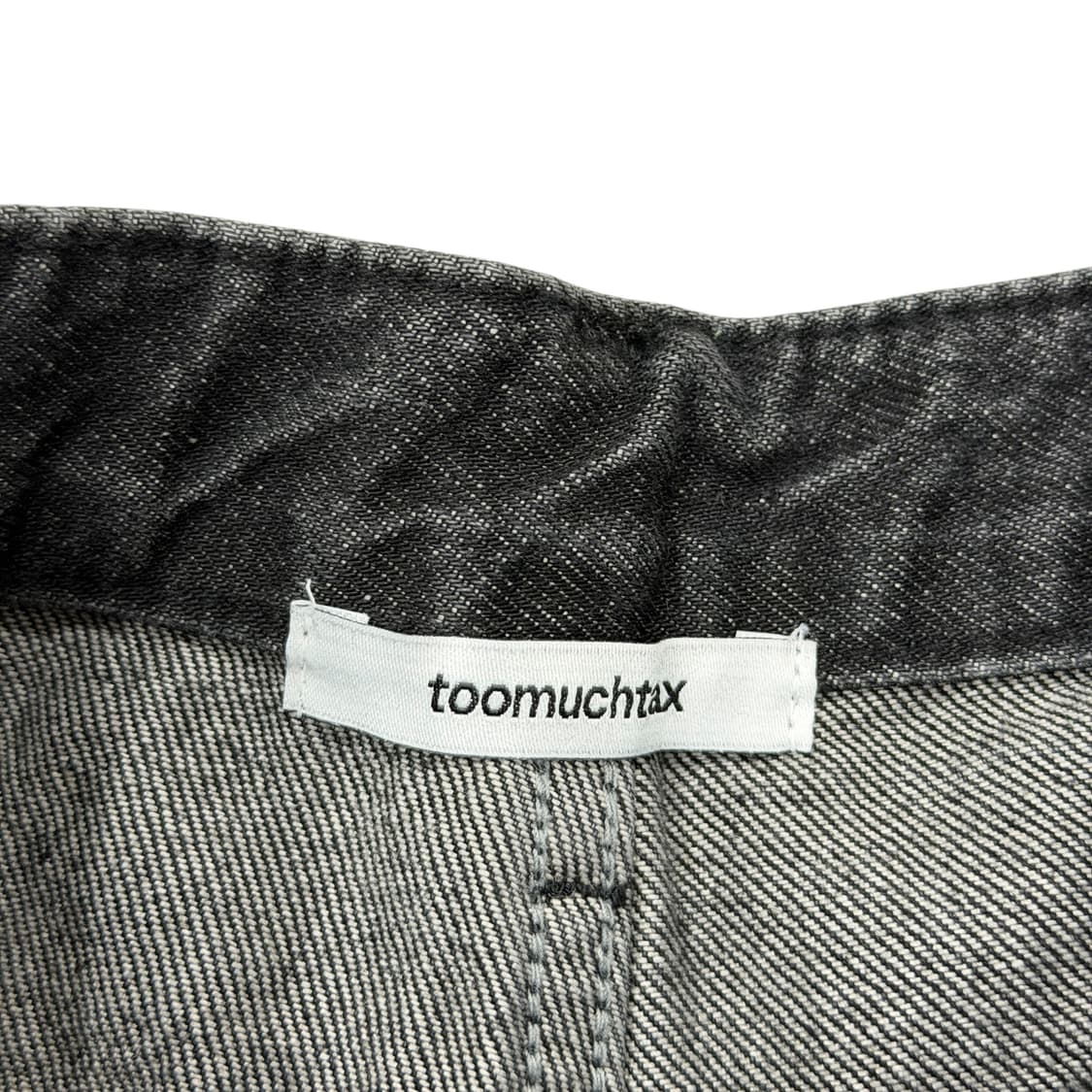 투머치택스 하이 라이즈 스트레이트 데님 진스 팬츠 블랙 S 상품이미지4