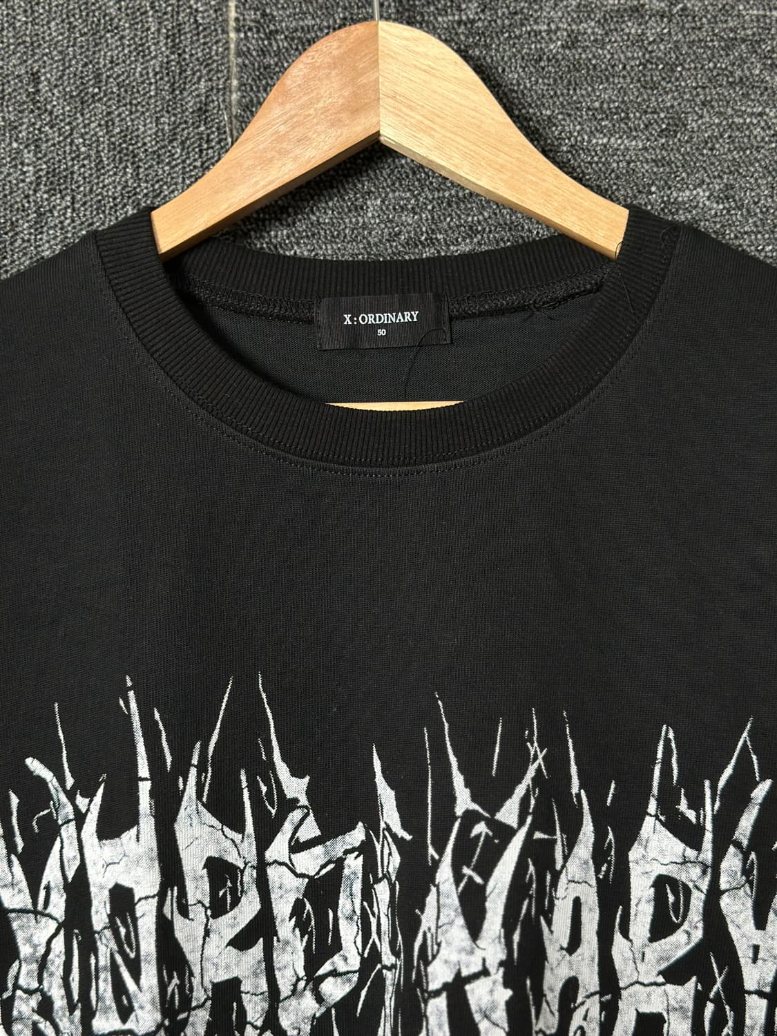 X:ORDINARY 블랙 프린팅 티셔츠 50 상품이미지3