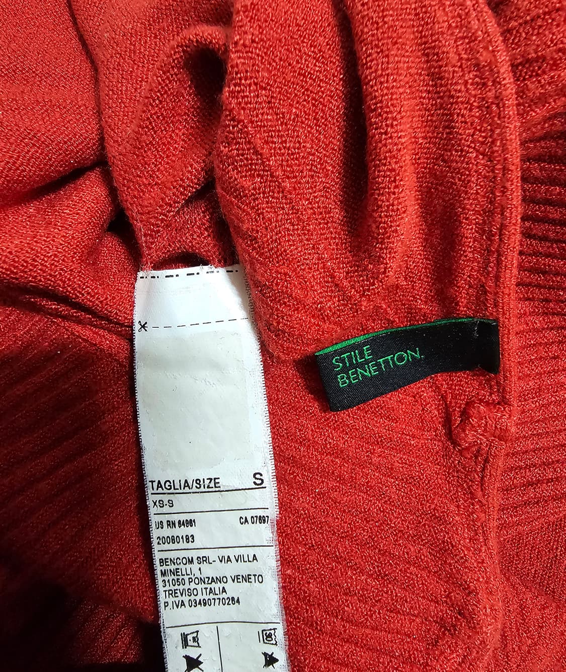 베네통  롱  니트 레드 타이트한 원피스  44-55 상품이미지5