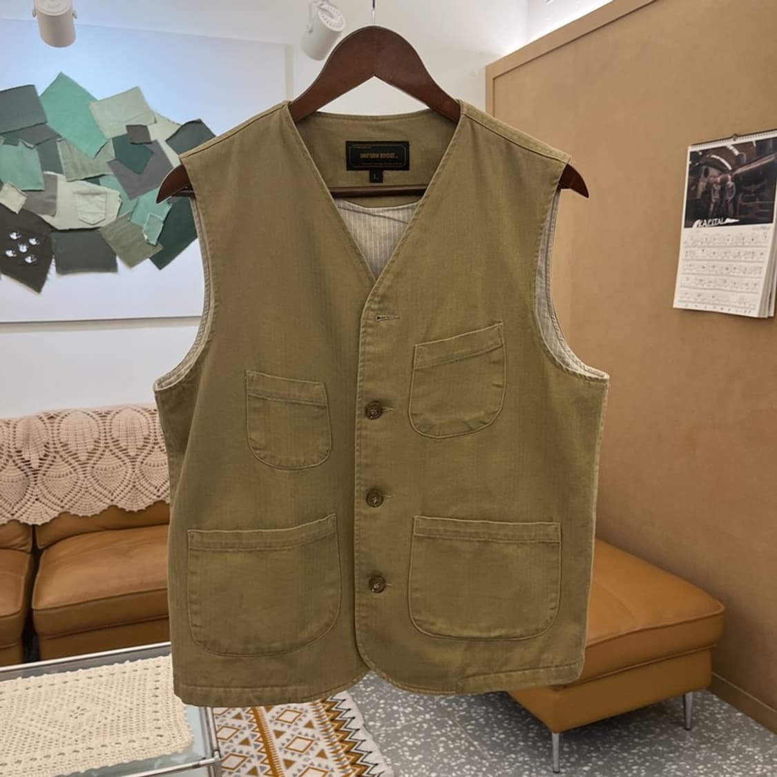 유니폼브릿지 아메카지 사파리 포켓 버튼 베스트 L C10555 상품이미지3