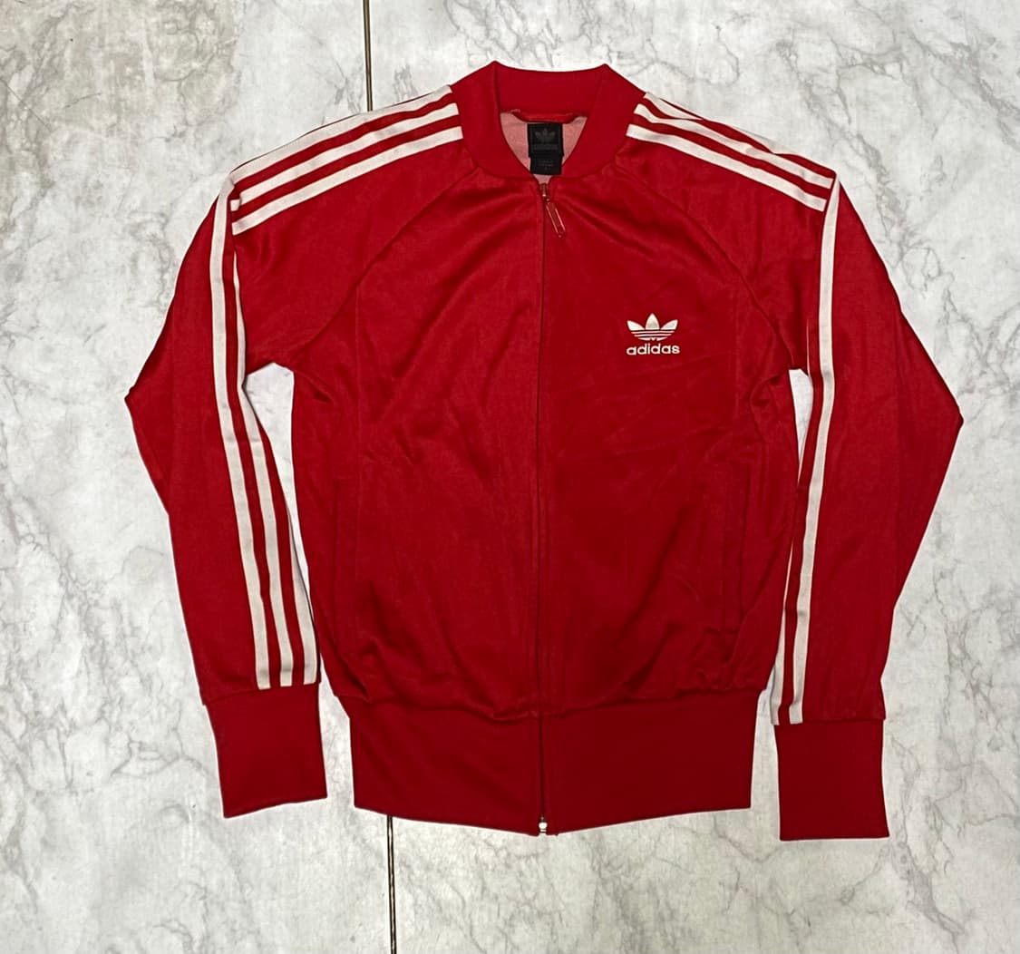 아디다스 삼선 트랙탑 레드 여성 90 상품이미지1
