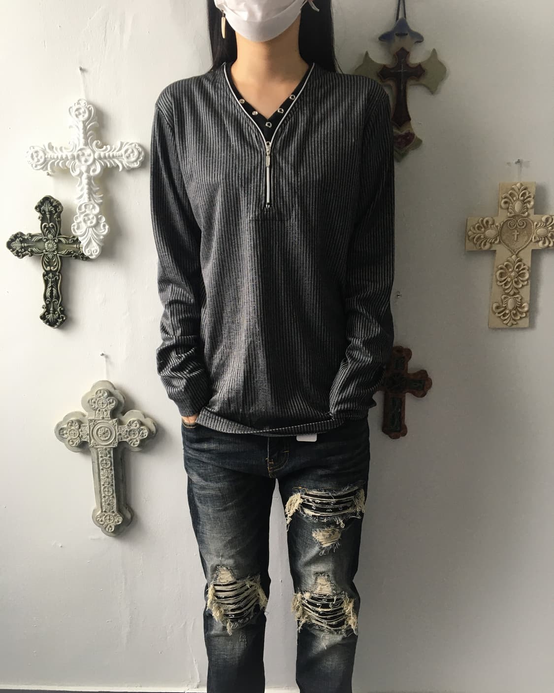 Ribbed layered sleeve 상품이미지1