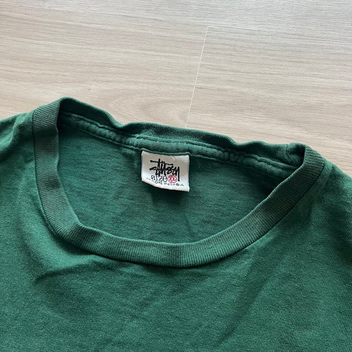 [XL] 90s 빈티지 올드 스투시 포켓 반팔티셔츠 그린 상품이미지2