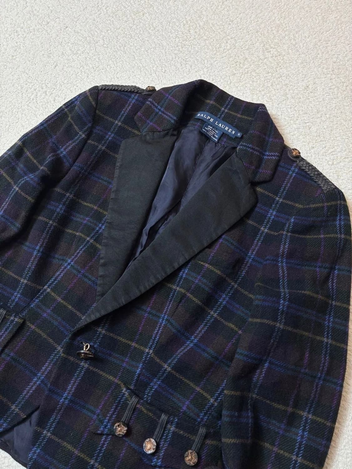 폴로 랄프로렌 00's 램스울 크롭 체크 블레이저 PN6875 상품이미지2