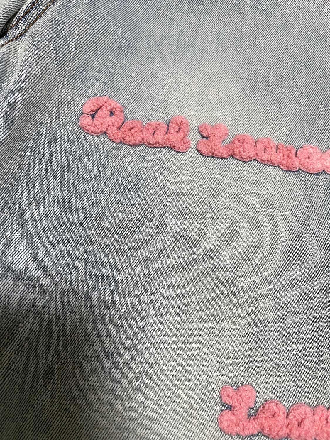 레터링 자수 와이드 데님 팬츠w30 상품이미지2