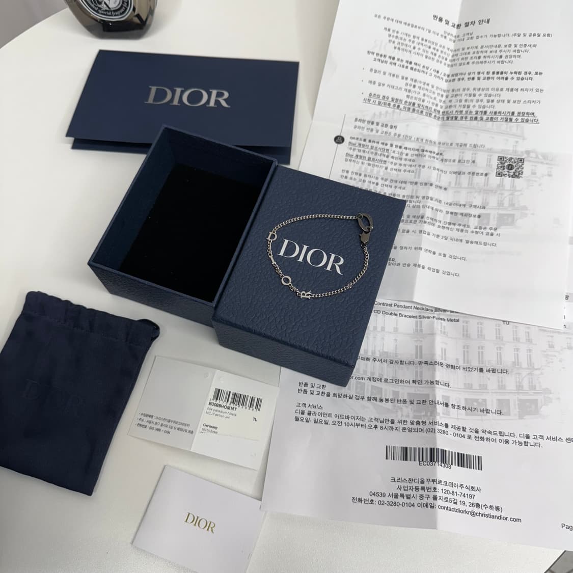 [1회 착용] 25년 디올 콘트라스트 체인 팔찌 L 상품이미지2