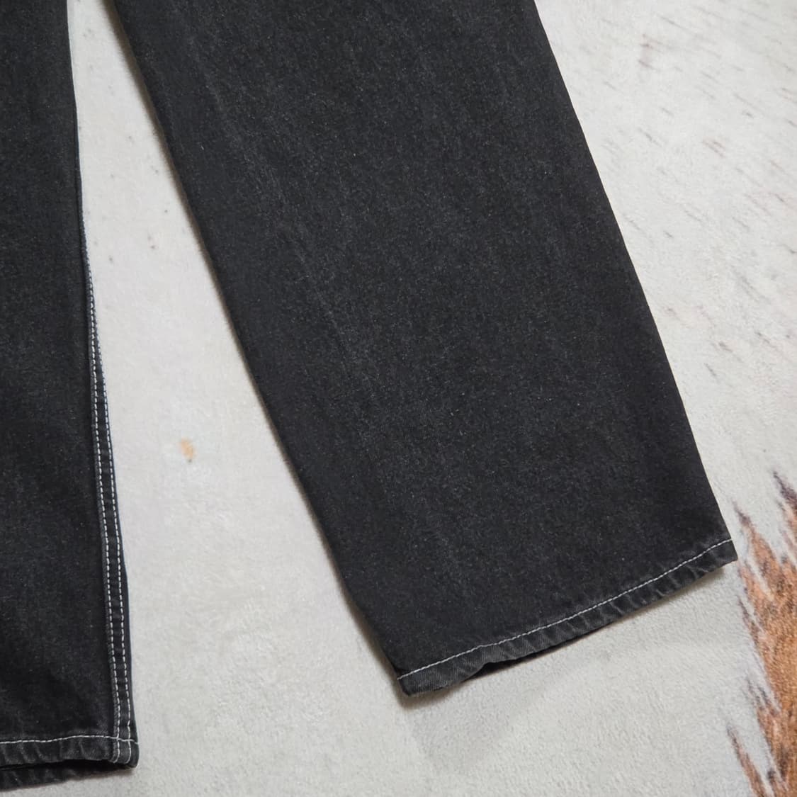 빈티지 흑청 워싱 와이드 데님팬츠 상품이미지6