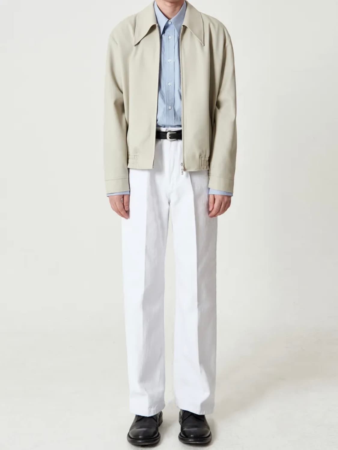 [새상품] 오엑스스튜디오 빅카라 울 블루종 (민트그레이) - 46 상품이미지4