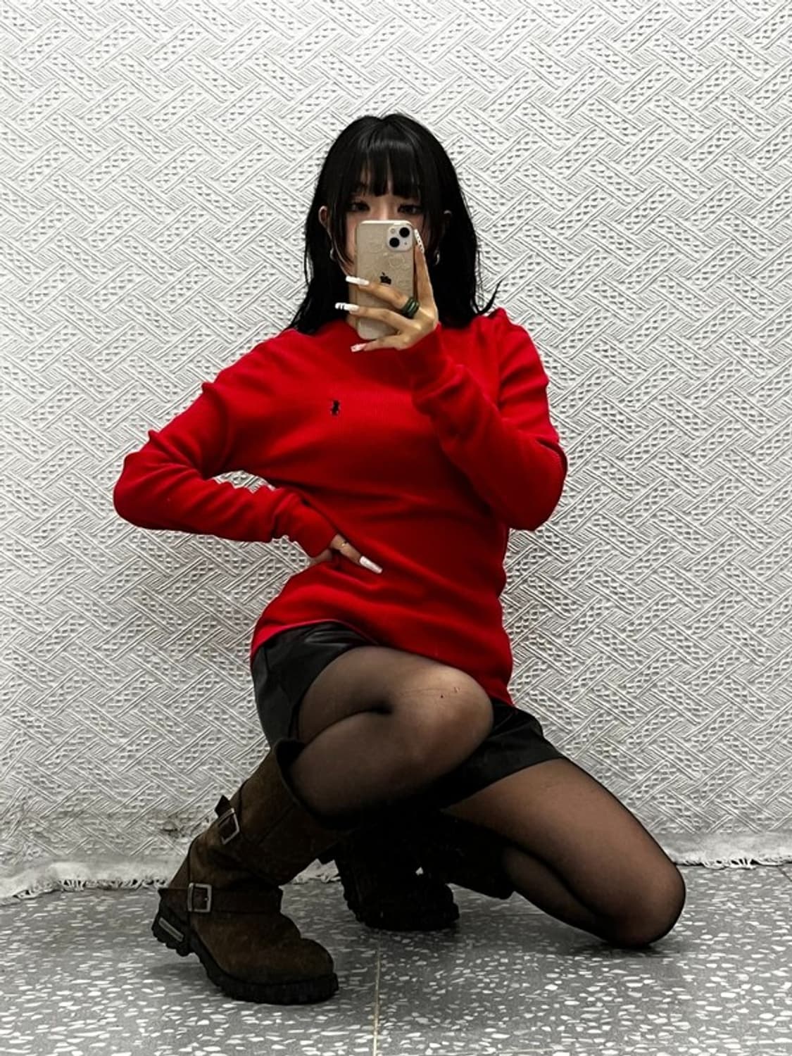 폴로 랄프로렌 빈티지 레트로 00's 와플 니트 롱슬리브 M C10875 상품이미지2