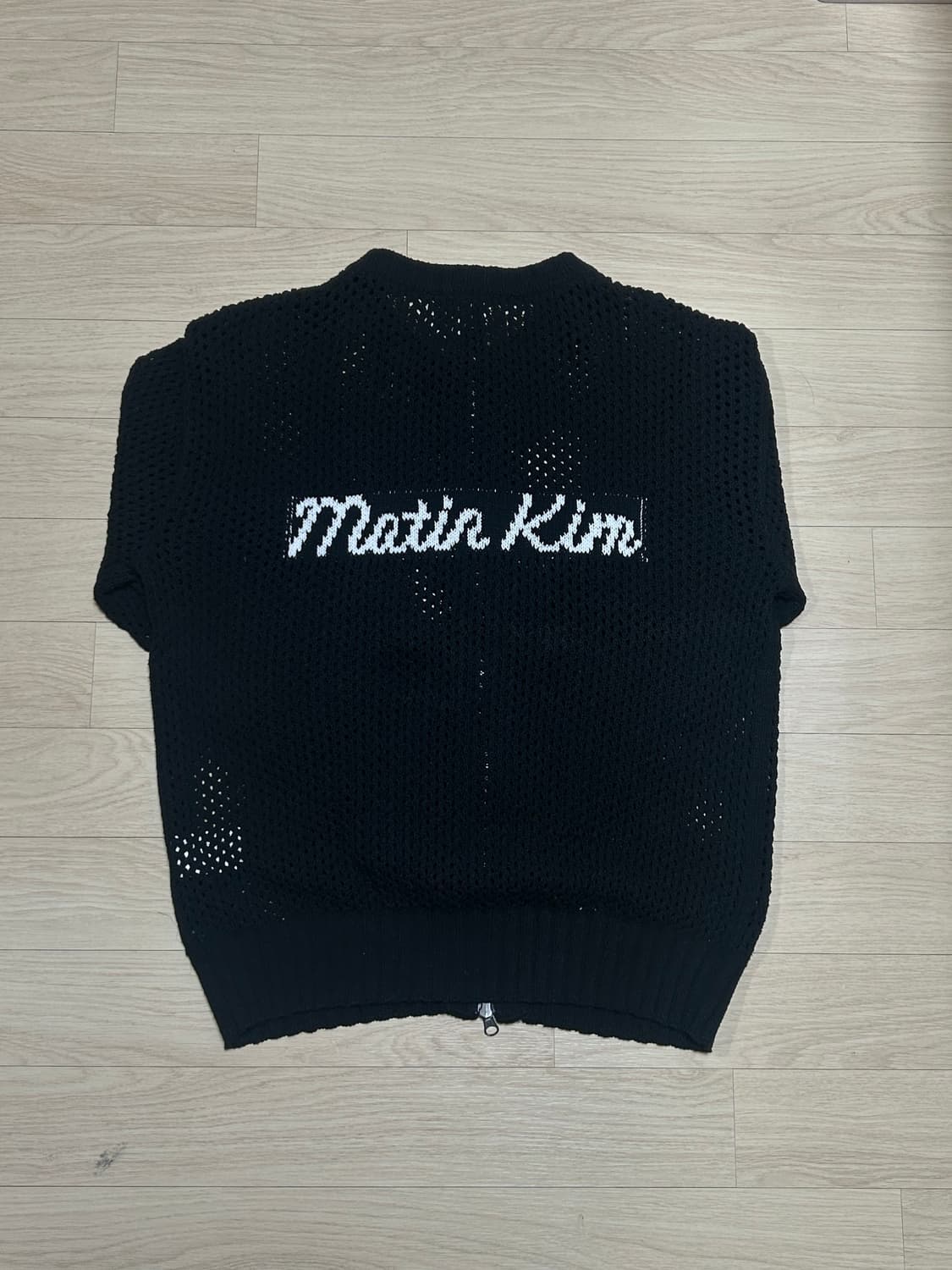 마뗑킴 자카드 그물 니트 집업  상품이미지1