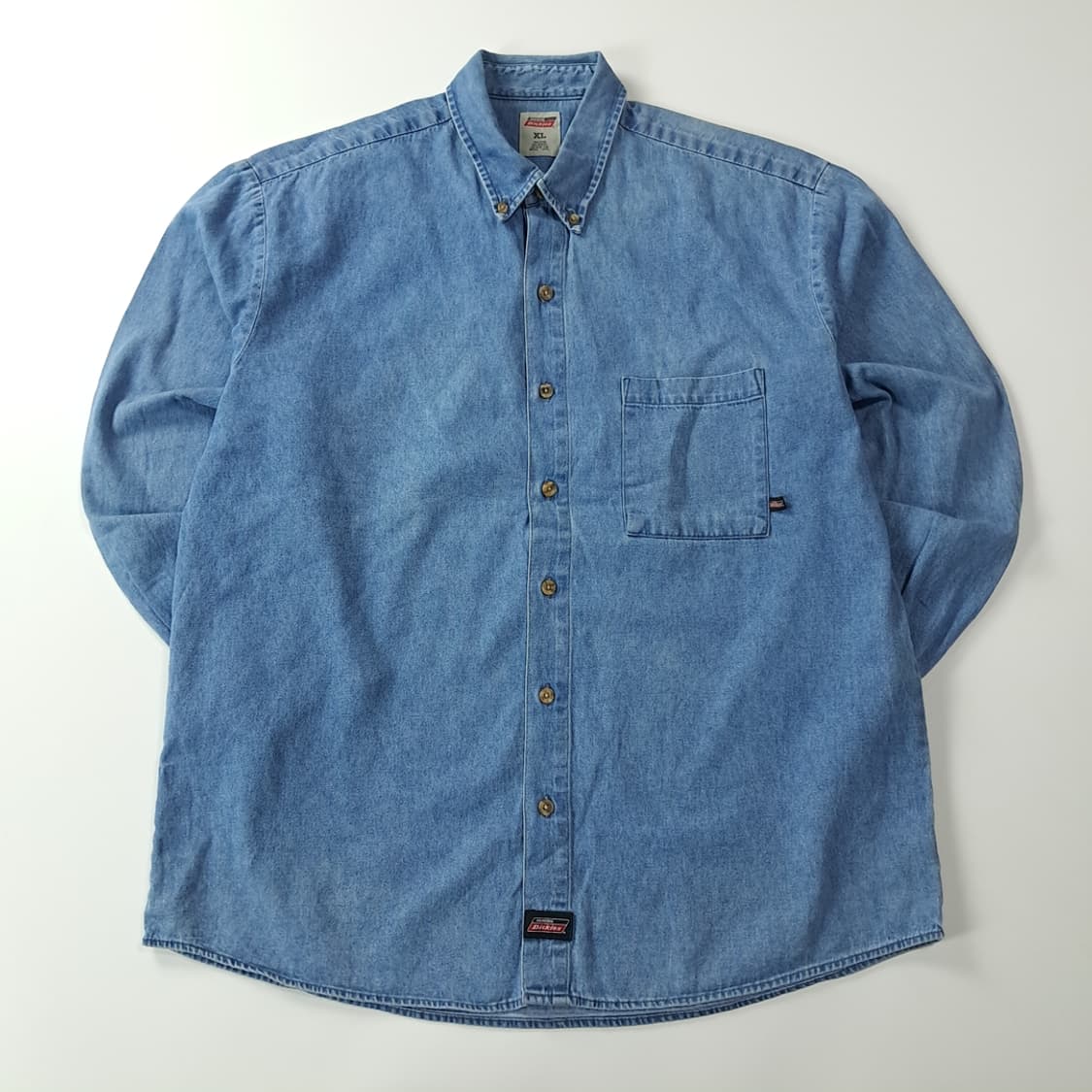 CK378 XL 디키즈 멕시코판 버튼다운 연청 데님 셔츠 남방 상품이미지1