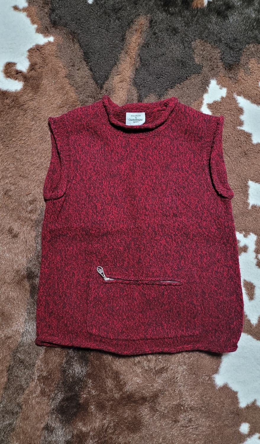 일본 빈티지 까스텔 바작 모직 조끼 S 상품이미지1