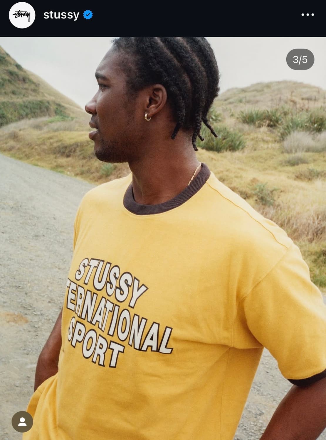 Stussy 스투시 헤비 저지 스포츠 반팔 티셔츠 골드 상품이미지1