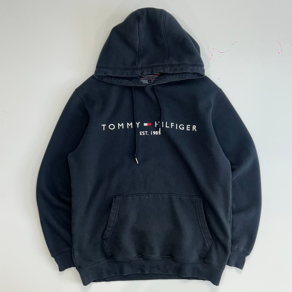 Tommy hilfiger 타미힐피거 스펠아웃로고 네이비 후드티  상품이미지3
