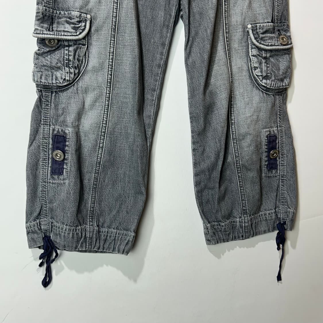 [FUBU] 후부 Y2K 멀티포켓 워싱 데님 하프팬츠 상품이미지4