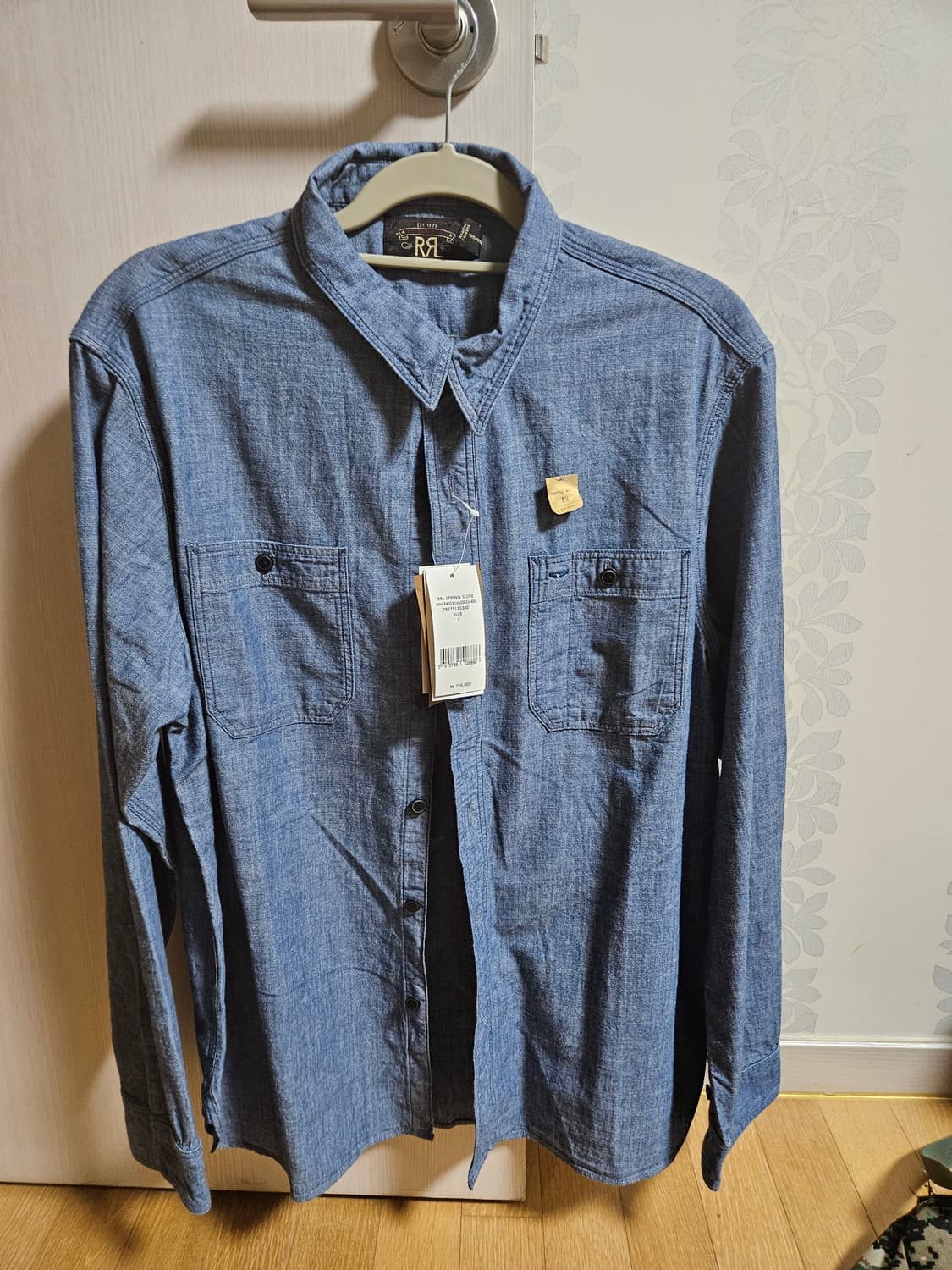 rrl 인디고 샴브레이 워크셔츠 L 상품이미지1