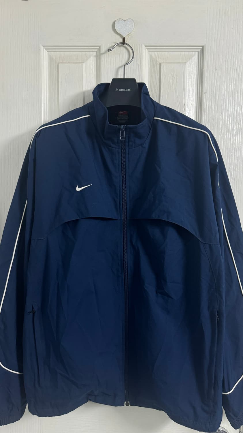나이키 빈티지 파이핑 바람막이 집업 자켓 네이비 상품이미지1