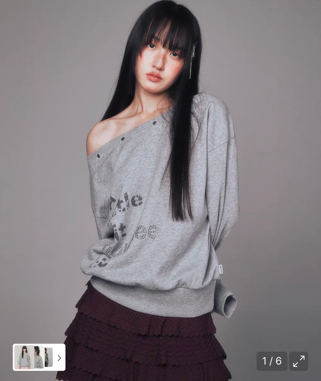유희 HOTFIX OFF-SHOULDER SWEATSHIRTS MELAN 상품이미지1