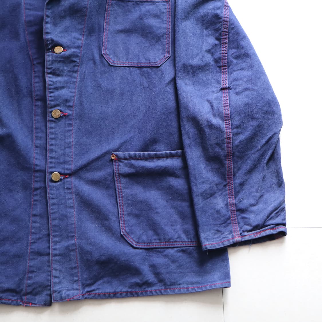 70s 프렌치 Fristads  노치드 라펠 리벳 초어 워크자켓(105) 상품이미지3