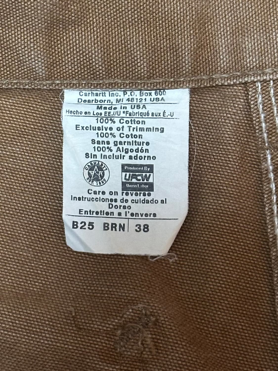 90s, 00s usa 칼하트 b25 워크 쇼츠 브라운 상품이미지4
