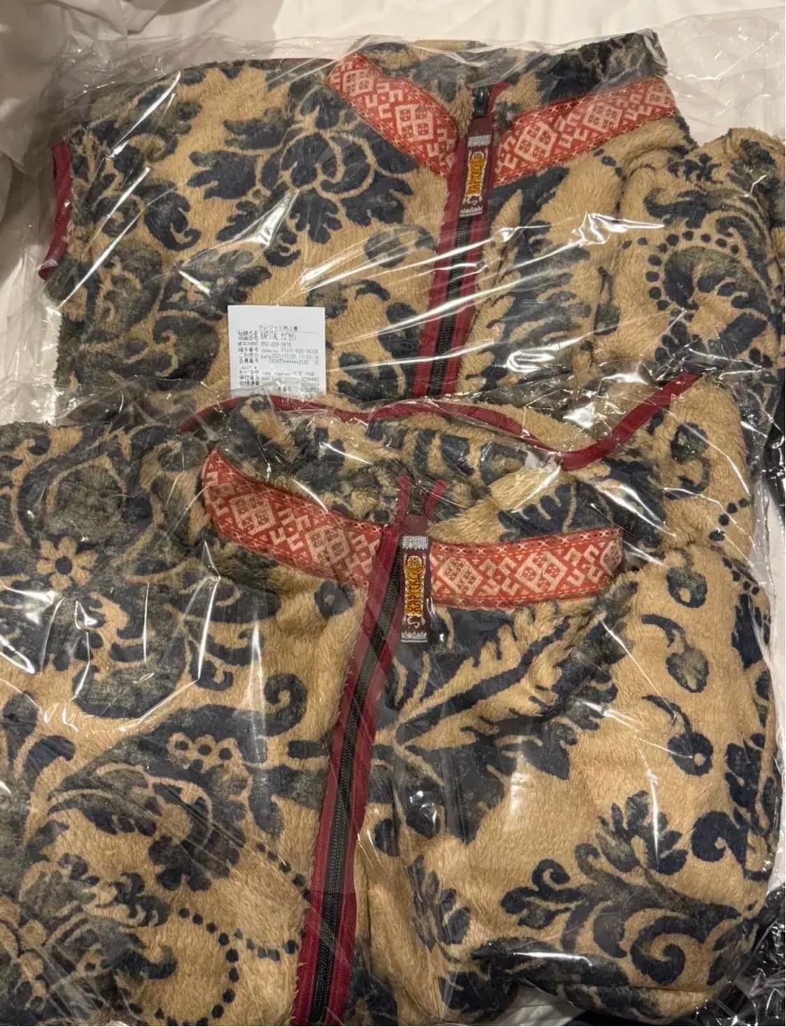 (3)캐피탈 다마스크 패턴 플리스 집 블루존 베이지 캐피탈 후리스 상품이미지1