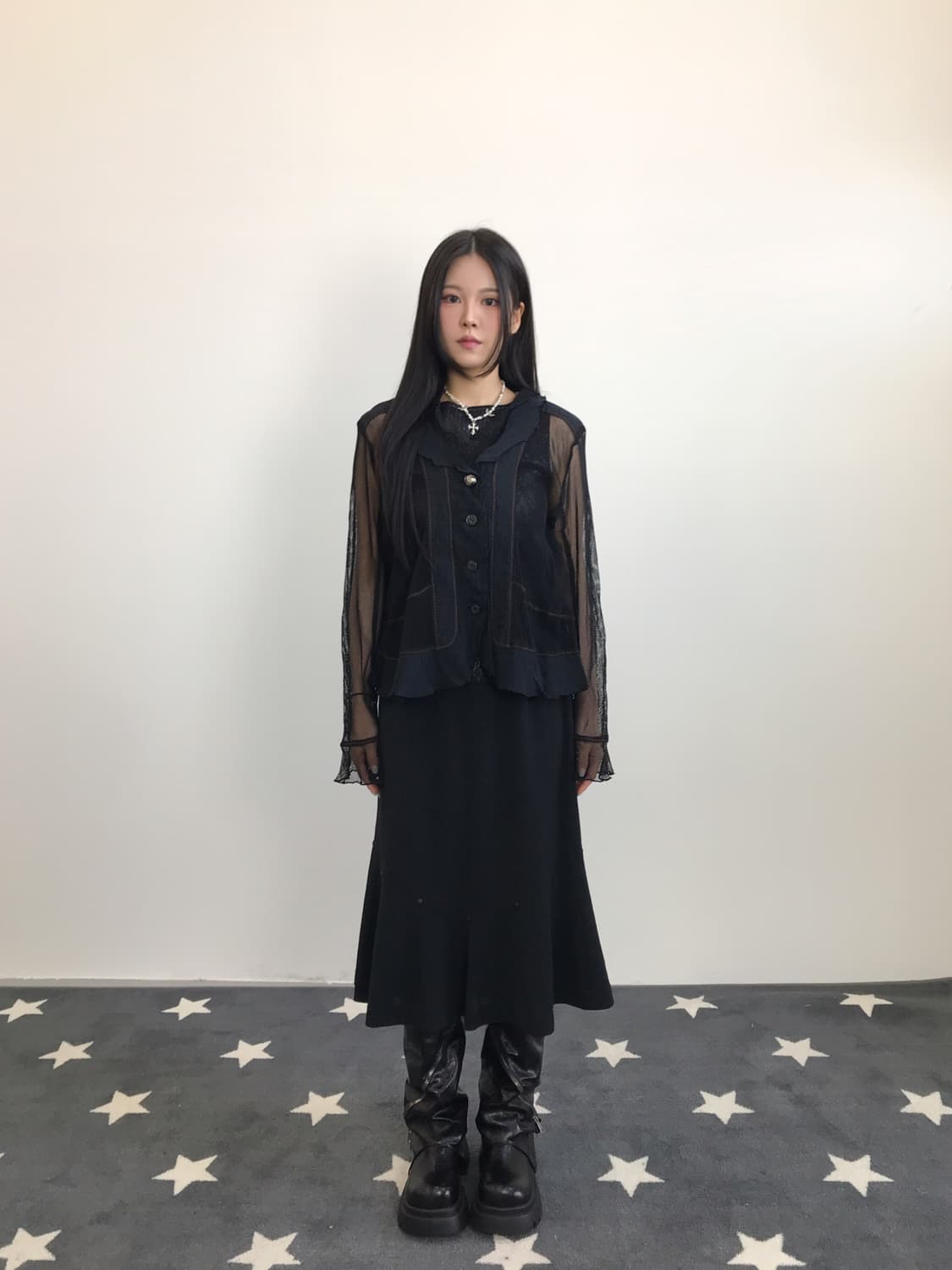 Jpn Button-Detail Mermaid Midi Skirt 상품이미지4