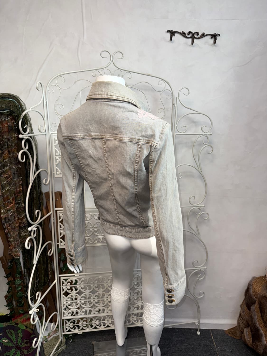 Obzee fairy flower lace denim jacket 상품이미지2