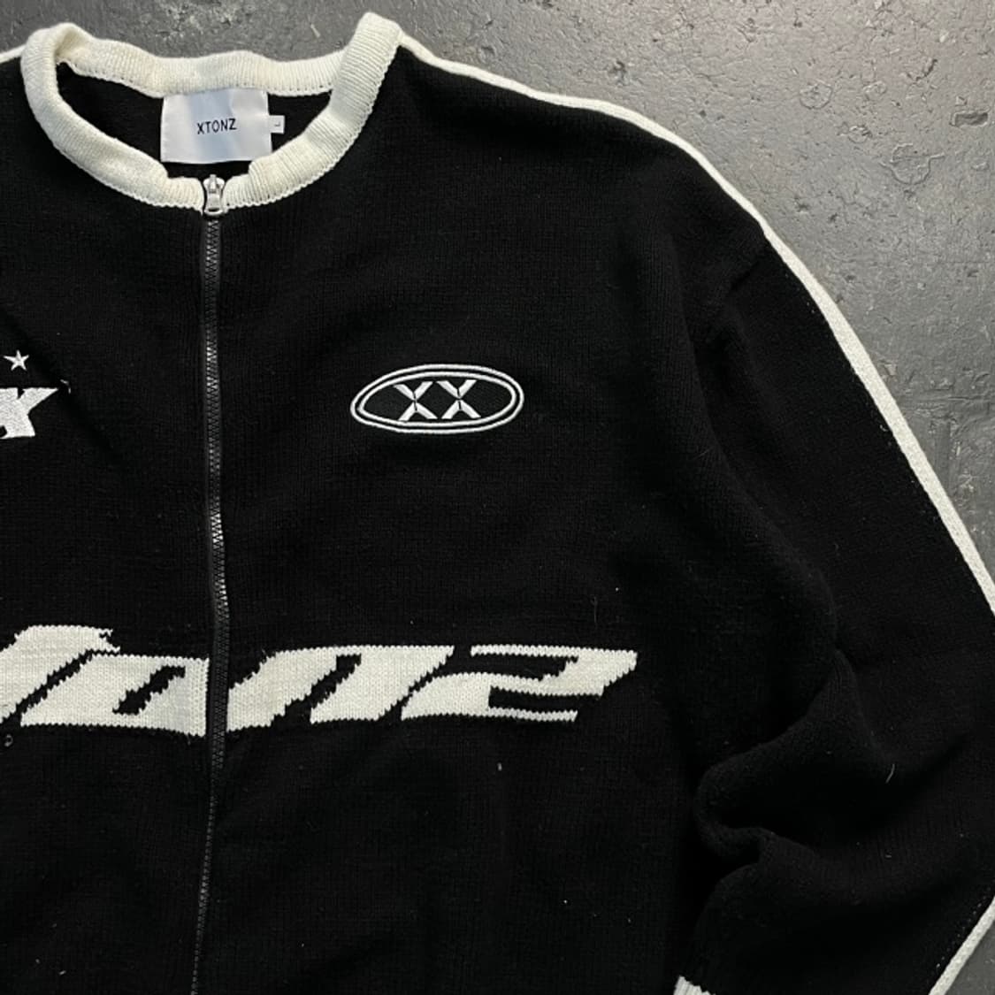 100 엑스톤즈 스포티 라운드 니트집업 상품이미지2