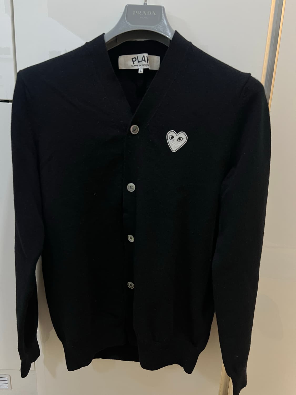 꼼데가르송 화이트와펜가디건 L 상품이미지1