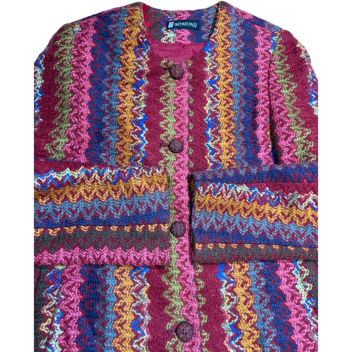 빈티지 하구미 모리걸 컬러 믹스 패턴 코트 상품이미지4