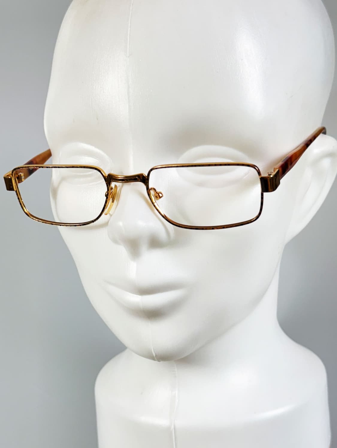 90s 골드 토르토이즈 슬림 스퀘어 빈티지 안경 상품이미지8
