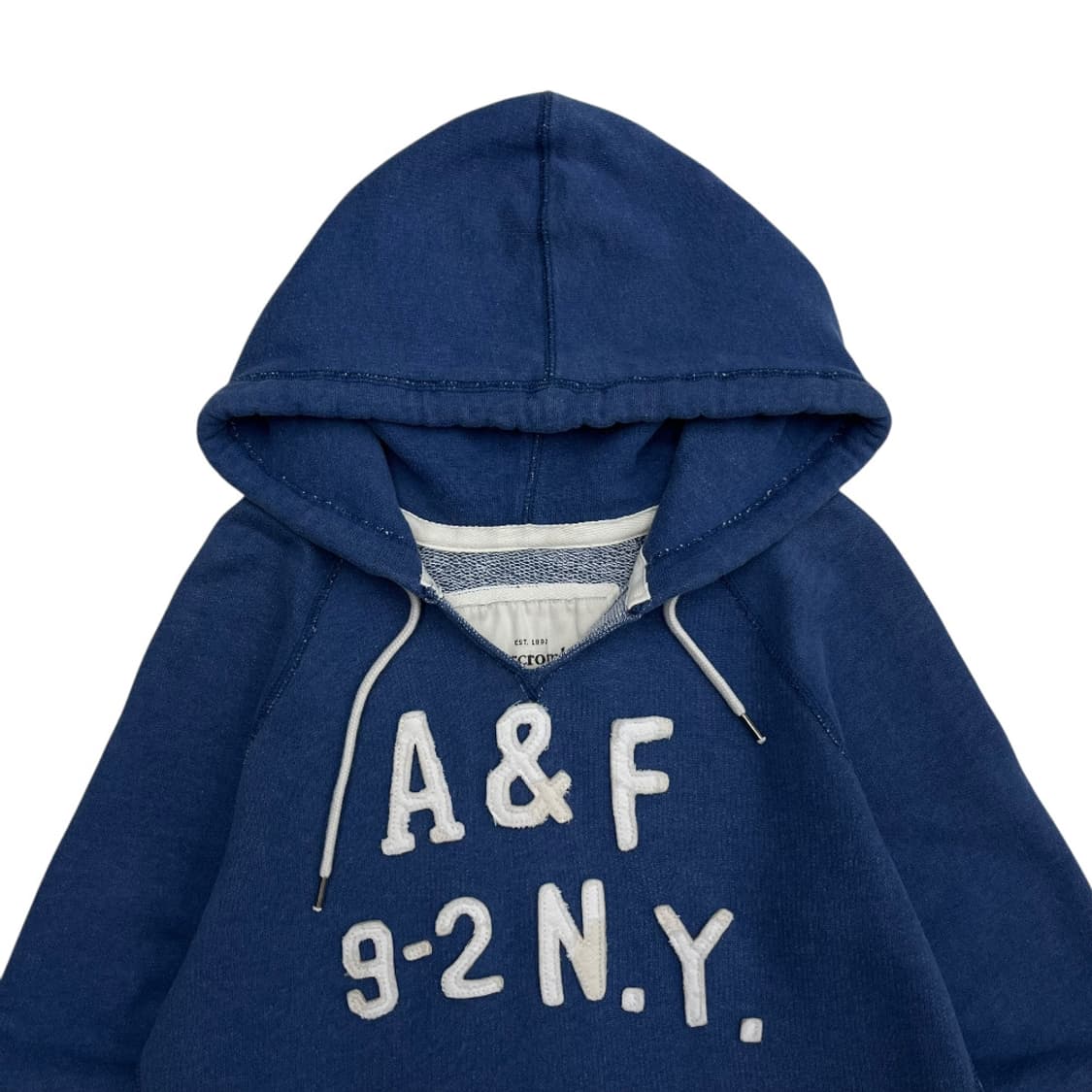 아베크롬비 센터로고 빈티지블루 브이 후드 M 상품이미지4