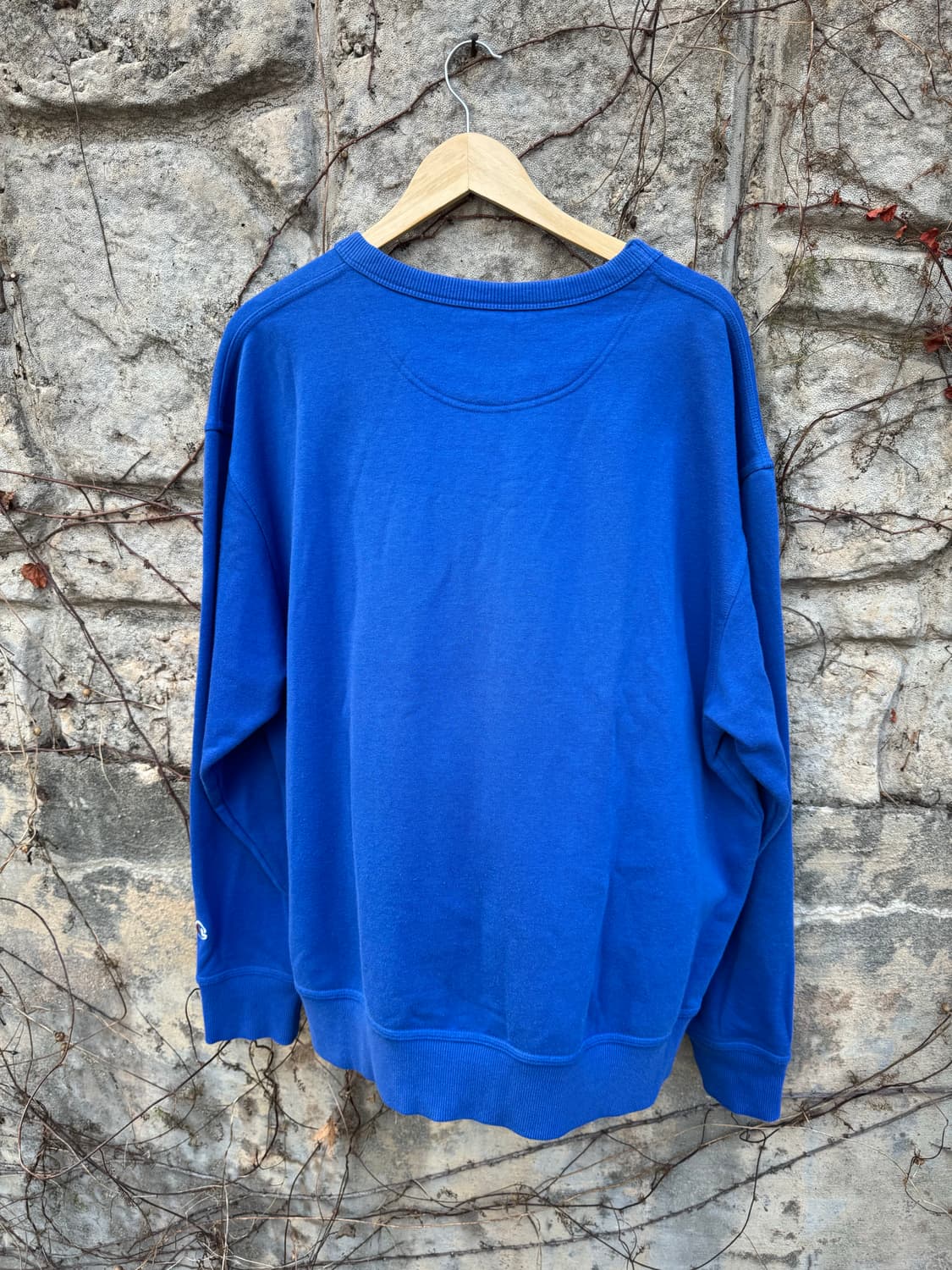 챔피온 빈티지 트리플스티치 자수로고 플레인 스웻 셔츠 맨투맨 블루 상품이미지2