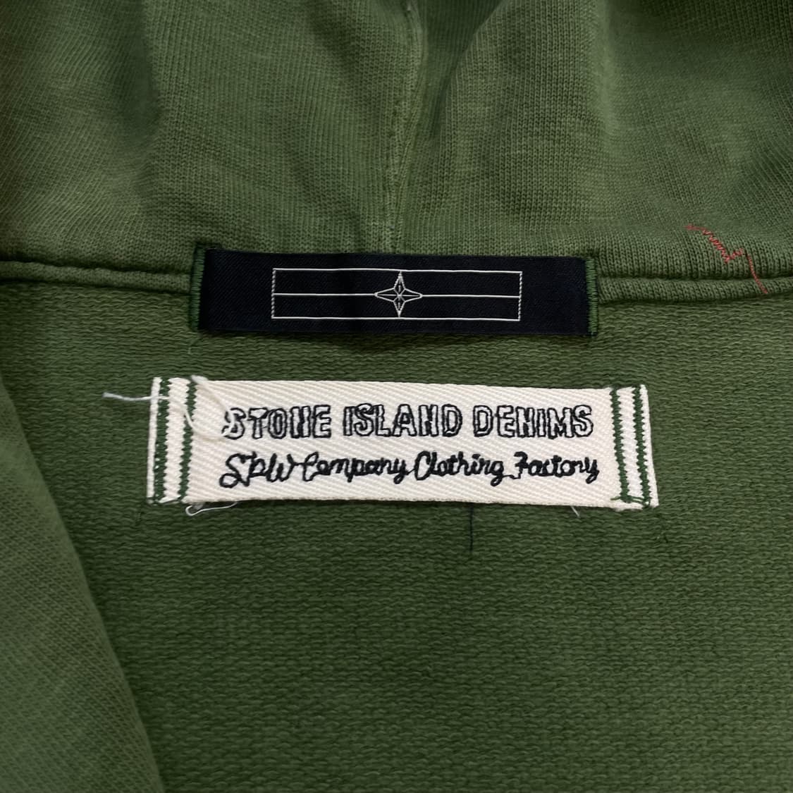 스톤아일랜드 데님 스몰 로고 후드집업 그린 상품이미지4
