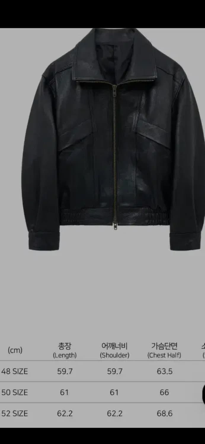 노이어 엔틱 카우 레더 하이넥 블루종 50 상품이미지2