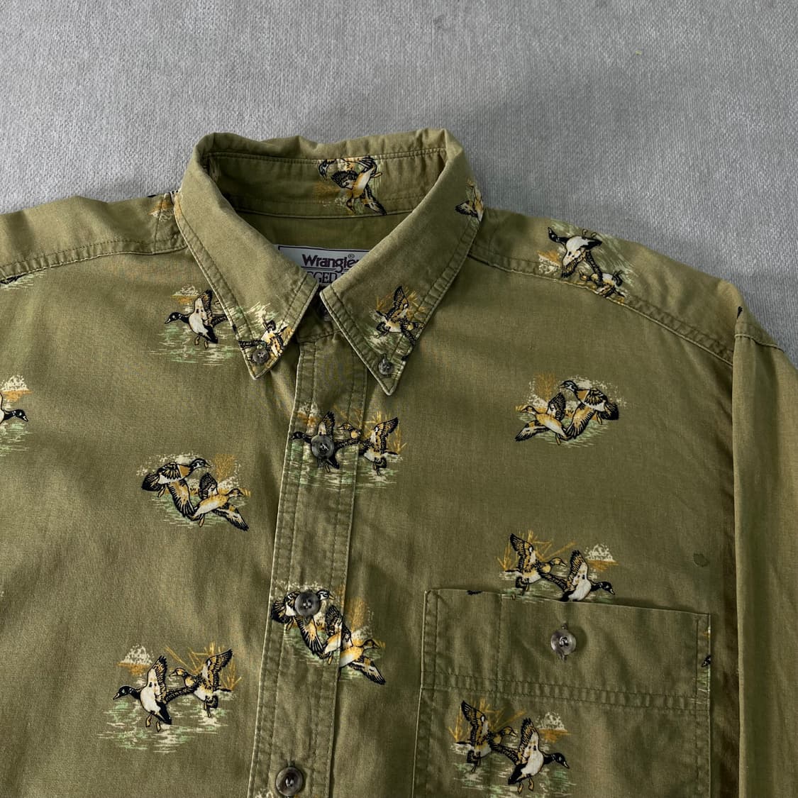 105 90s 랭글러 천둥오리 패턴 코튼 셔츠 상품이미지2