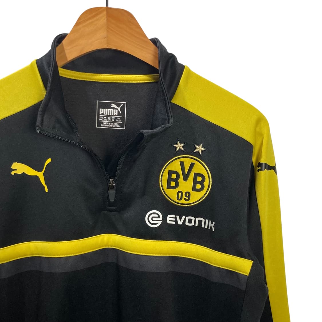 푸마 BVB 사이드라인 블랙 반집업 트랙탑 상품이미지3