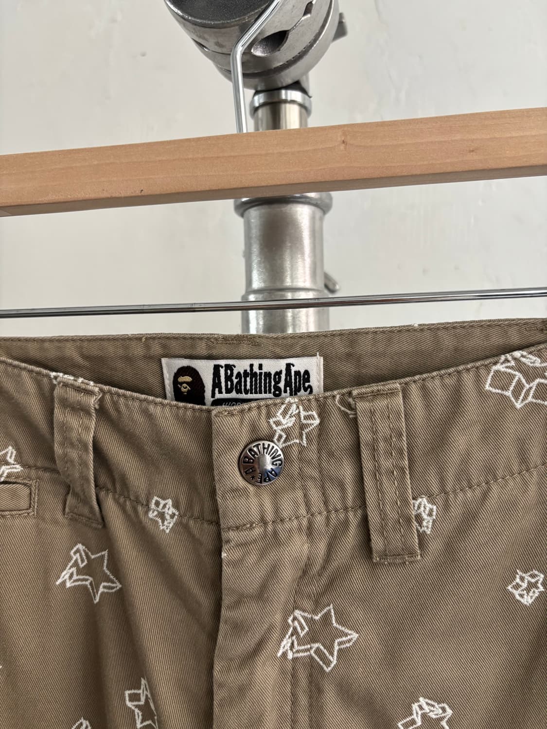 Bape 베이프 베이지 스타 자수 치노 팬츠 상품이미지4