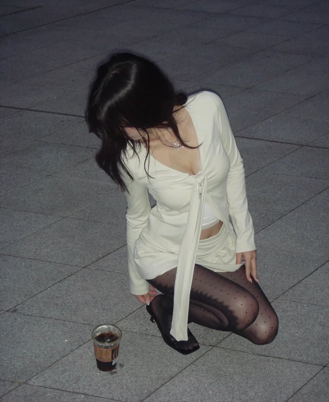 포어링 타이 리본 가디건 아이보리 상품이미지2