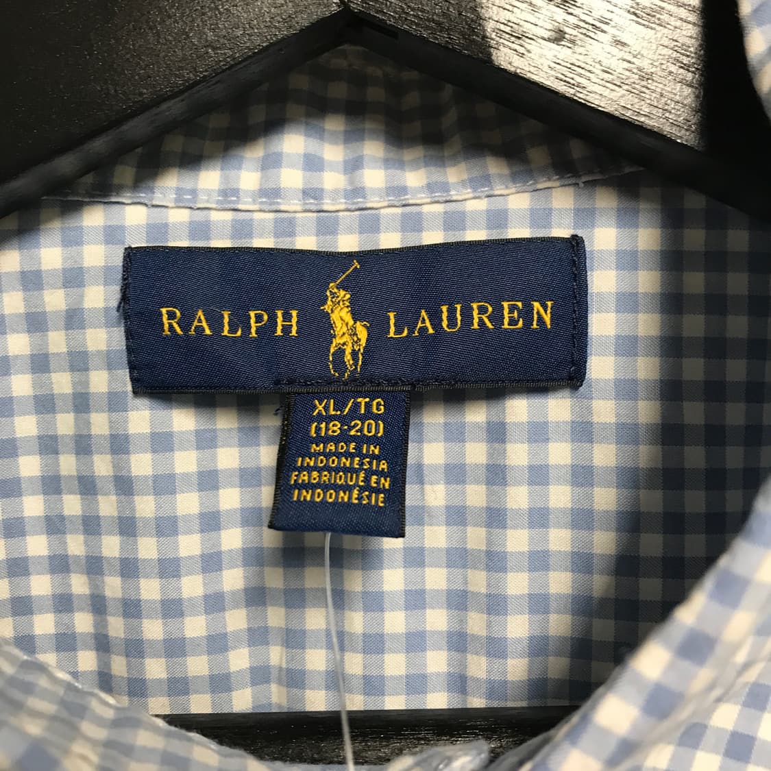 폴로 랄프로렌 깅엄 체크 반팔 셔츠 XL18-20 상품이미지6