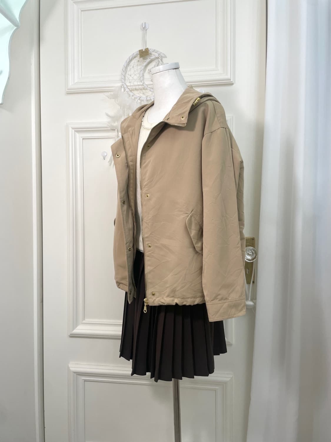 beige spring hoodie basic jacket 상품이미지2