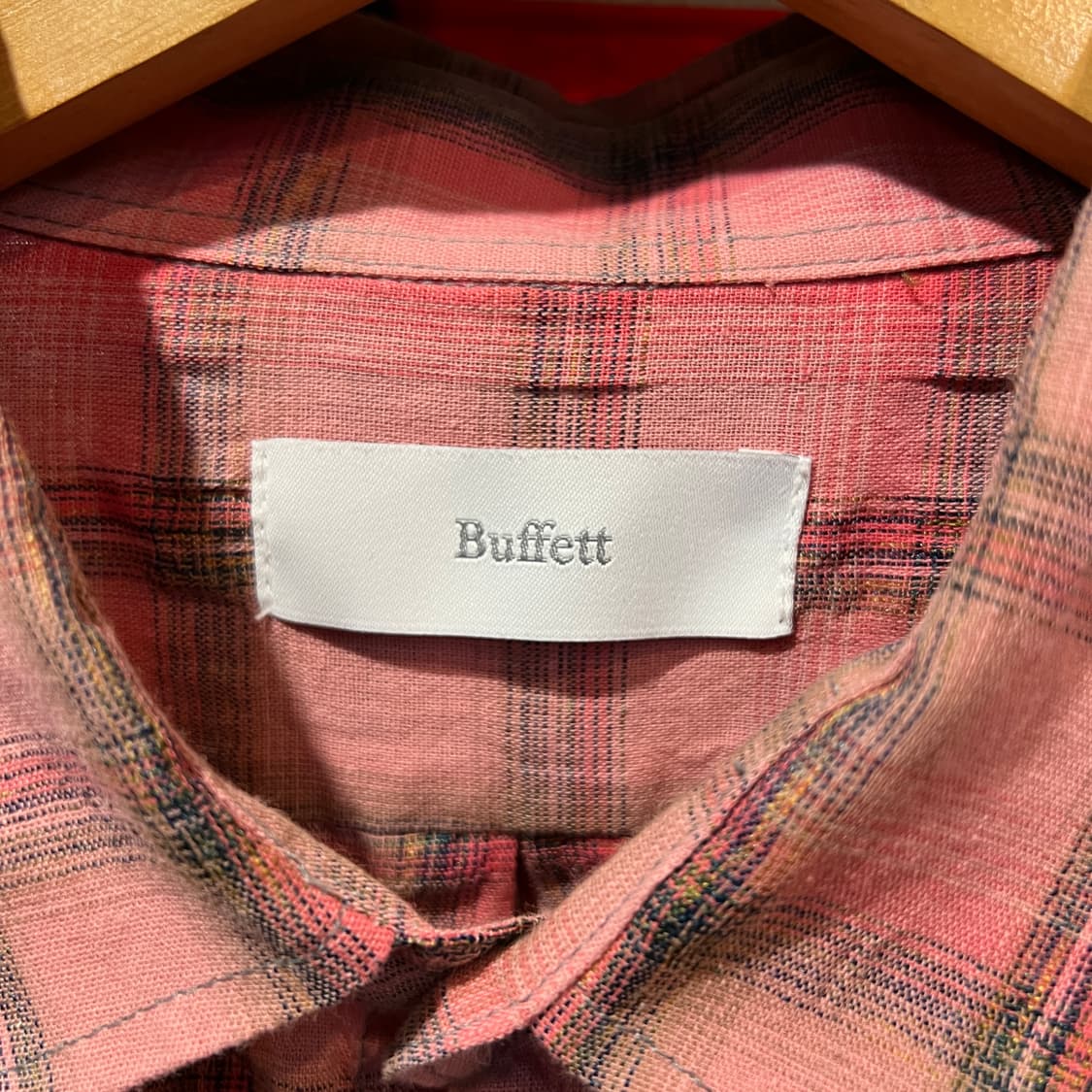 Buffett 핑크 체크 셔츠 상품이미지3