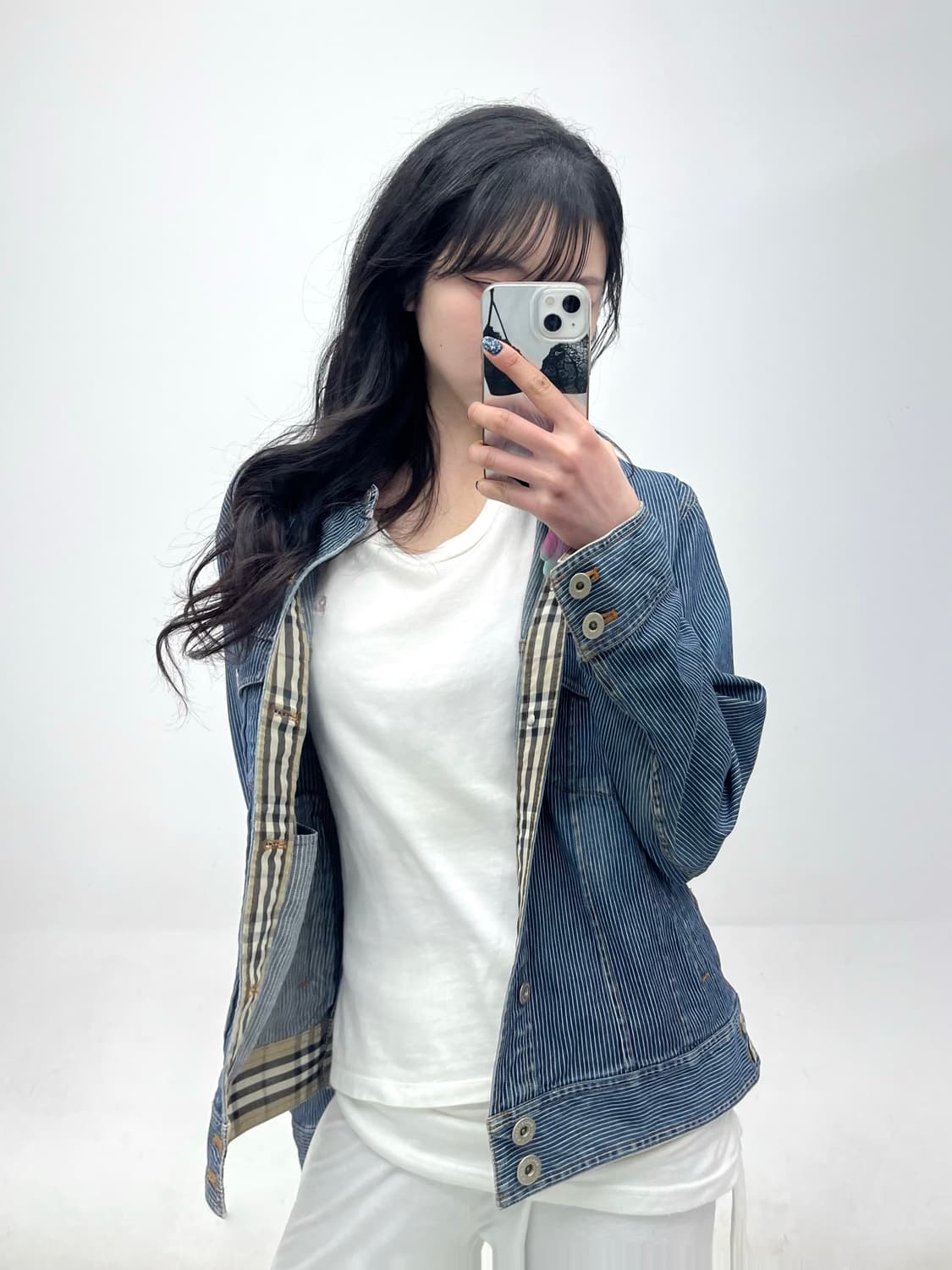 Burberry 블랙라벨 스트라이프 데님 자켓 상품이미지2