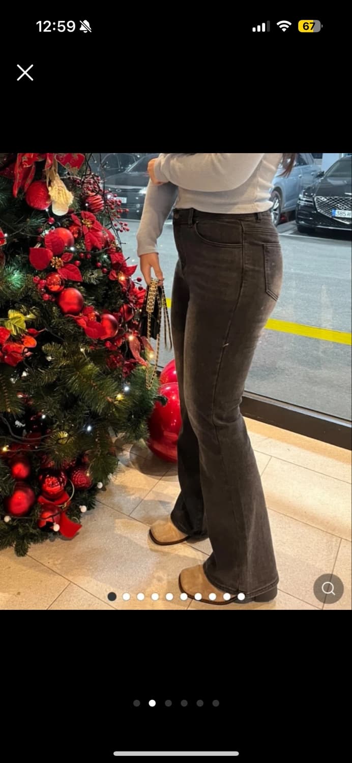 하티66 흑청 부츠컷 기모 데님팬츠 상품이미지2