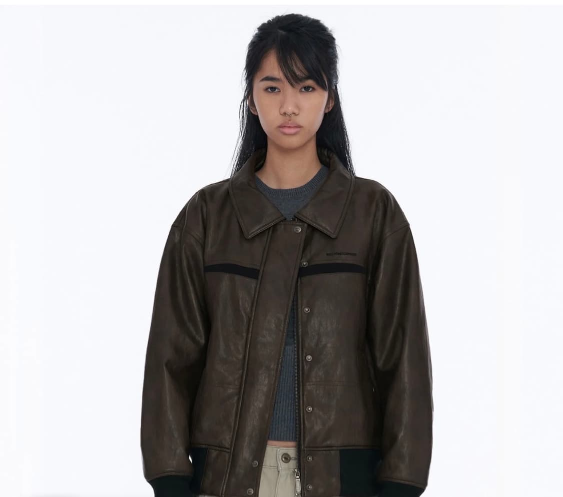 웰빙익스프레스 가죽 자켓 브라운 S 상품이미지1