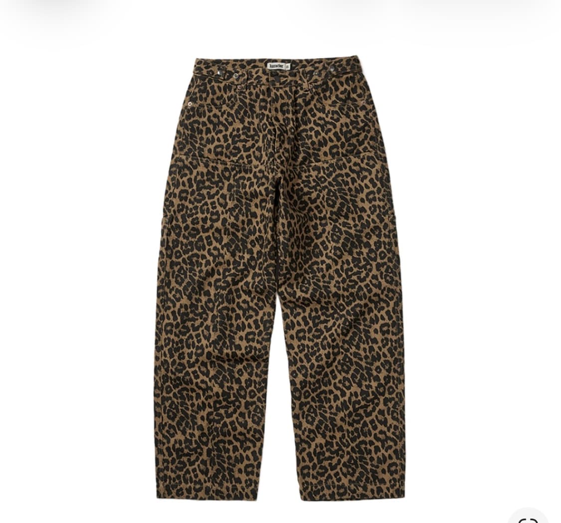카락터 레오파드 코튼 트윌 팬츠 베이지 상품이미지1
