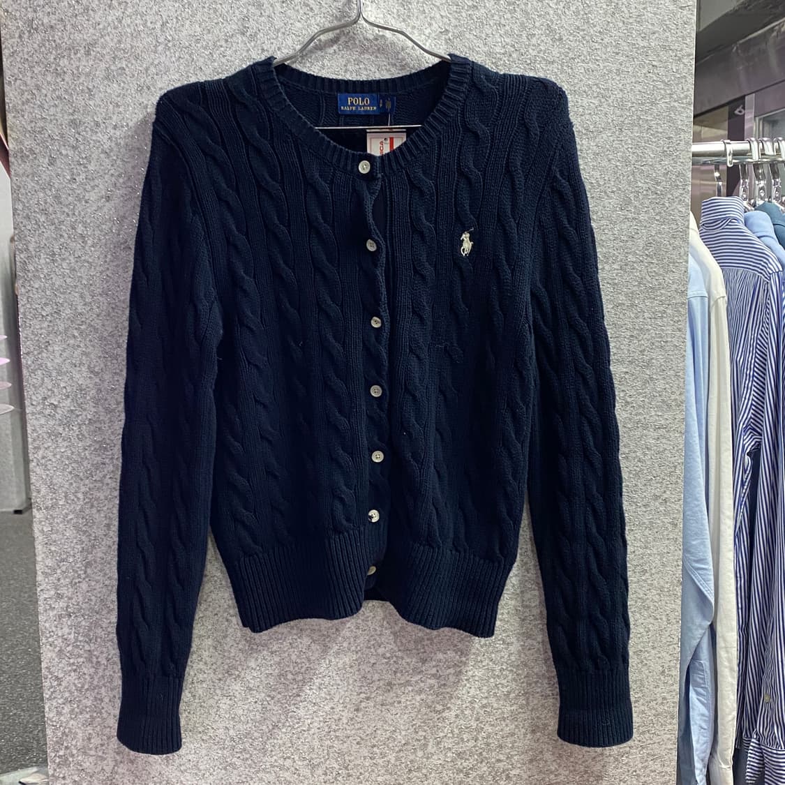 폴로 네이비 코튼 꽈베기 가디건 B3133 상품이미지2