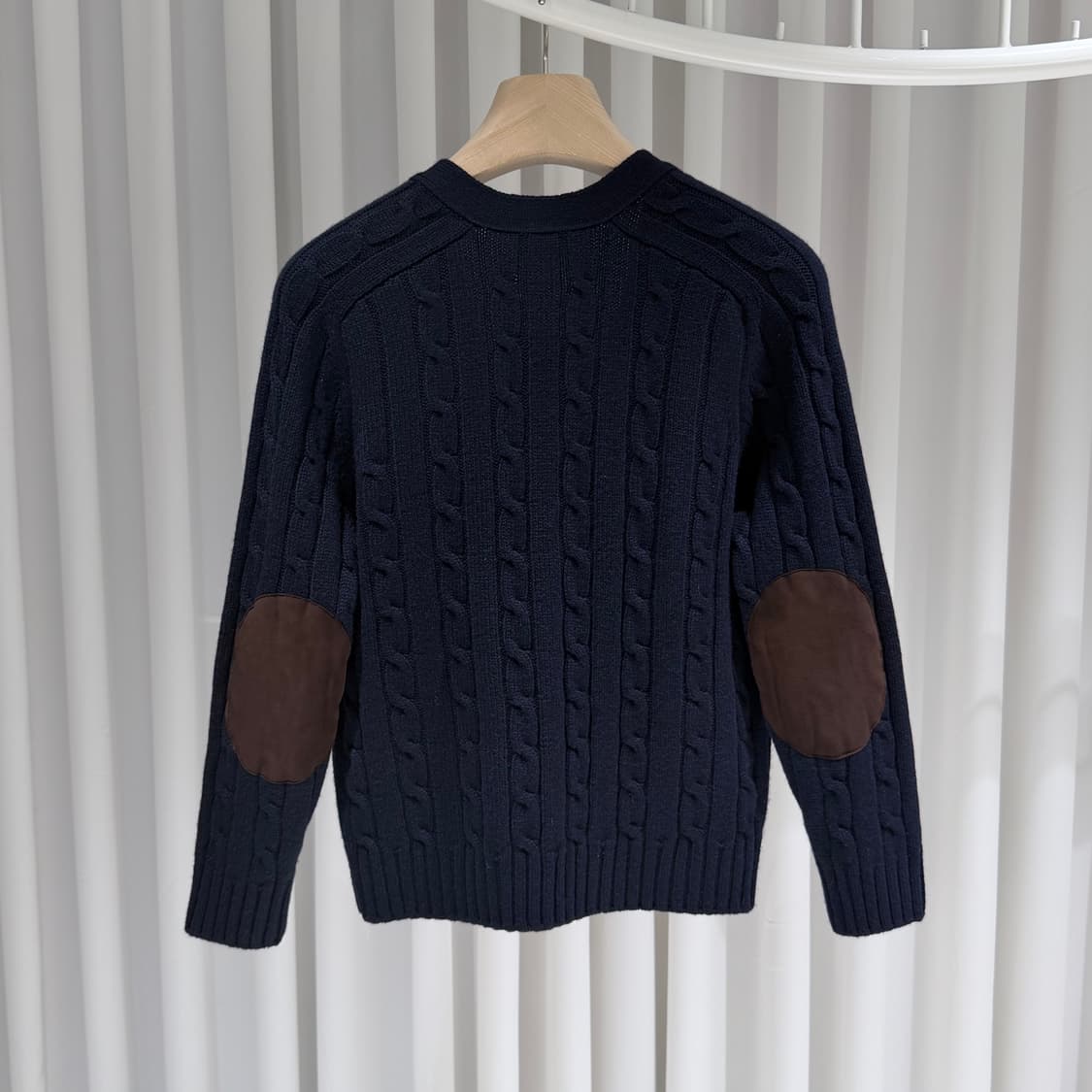 (A+/XS) / 셀린느 케이블 니트 트리옹프 캐시미어 가디건 네이비 상품이미지5