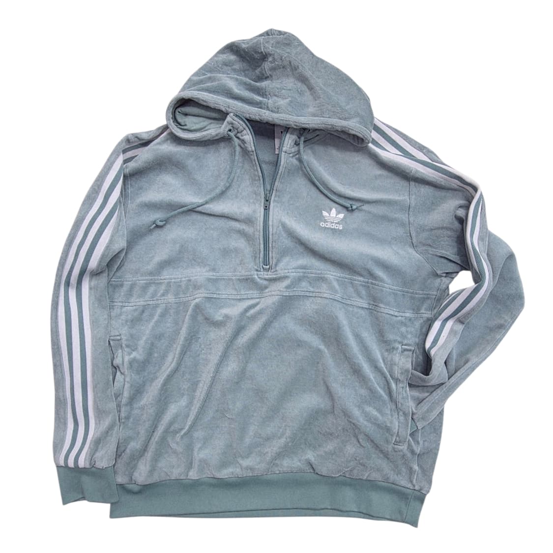 [프힙]2XL/아디다스 벨루어 후드 반집업 민트 상품이미지4